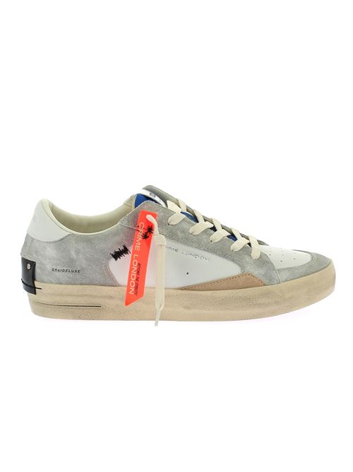 Sk8 Deluxe sneakers da uomo in pelle bianca e camoscio grigio CRIME LONDON | 1410230